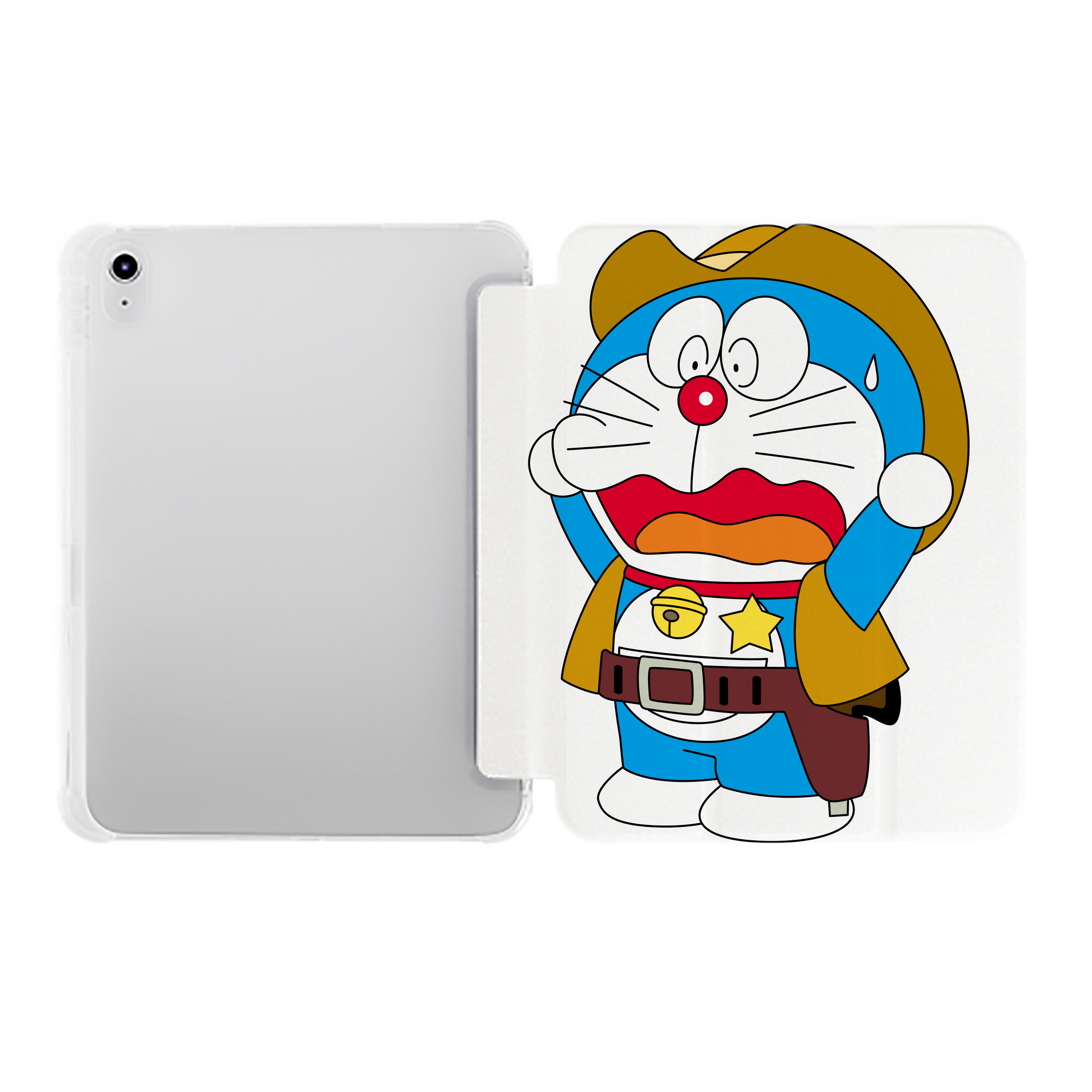 （画像用） ドラえもん Doraemon IPad ケース ペン収納付き 三つ折りスタンド PUレザー×シリコン 対応機種9.5/10.5/10.9インチ